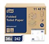 Туалетная бумага листовая, мягкая 2сл., 11-19 см./242л/Advanced/T3 Bulk