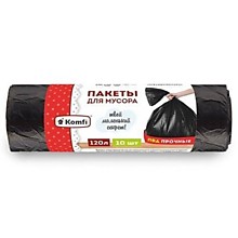 Пакеты для мусора в рулоне 120 л (10 шт) 30 мкм ПВД